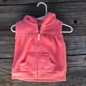 CARTER’S cozy coral zip up vest with bear hoodie